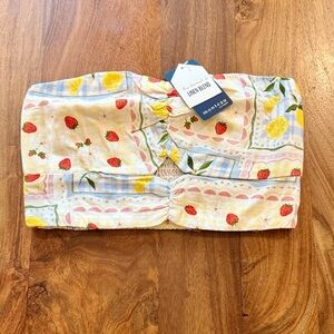 Strawberry Lemon Print Bandeau Top